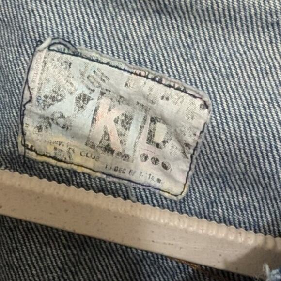 VINTAGE kool kids‎ 80s theme blue jean denim jacket sz S Mariner's Club - Picture 6 of 13
